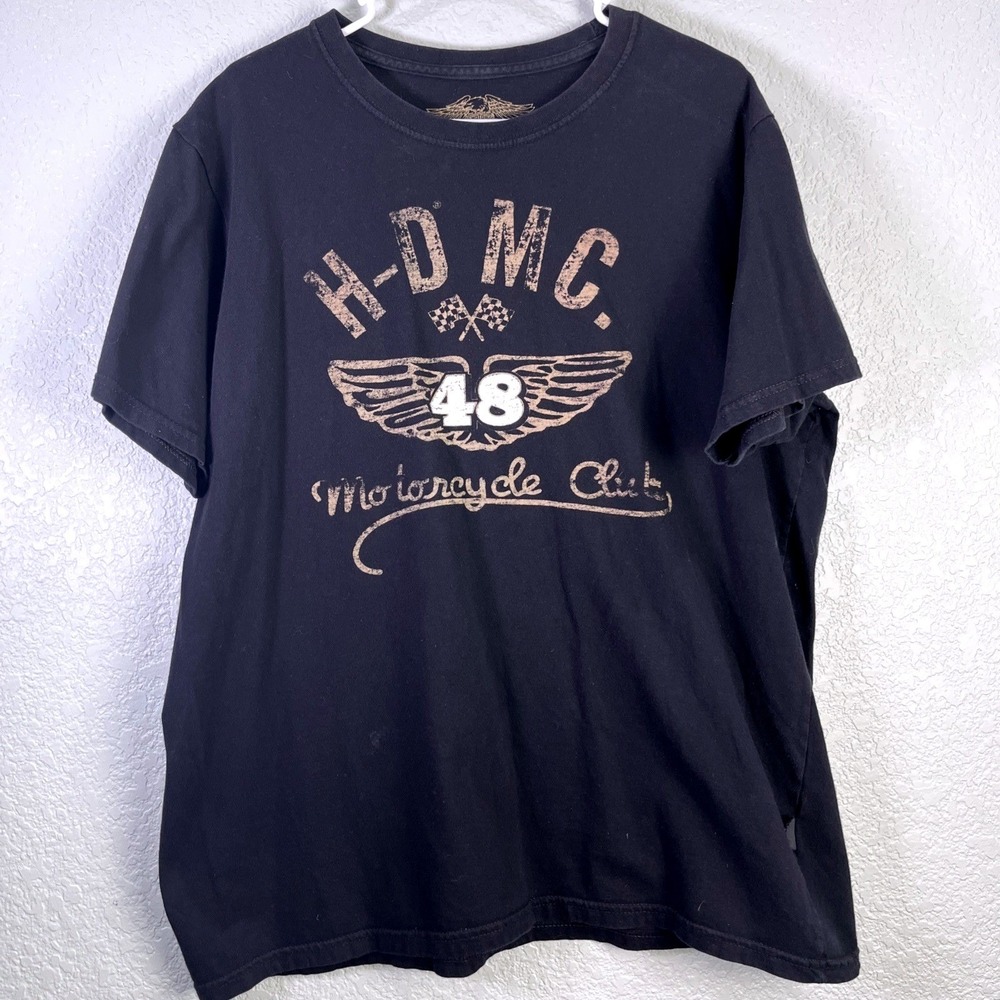 Harley-Davidson T-Shirt Mens XL Black Motorcycle Club Graphic Bike Tee Americana